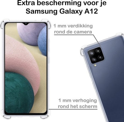 Forterra Samsung A12 Hoesje Shockproof Backcover Siliconen - Transparant