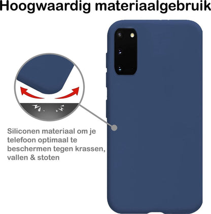 Forterra Samsung S20 Hoesje Siliconen Backcover Lichtgewicht - Donkerblauw