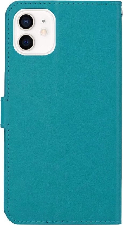 Forterra iPhone 12 Mini Hoesje Bookcase Cover met Kaarthouder - Turquoise