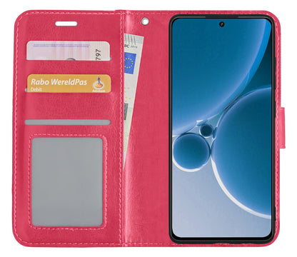 Forterra OnePlus Nord 3 Hoesje Bookcase Cover met Kaarthouder - Donkerroze