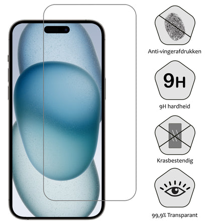 Forterra iPhone 15 Pro Screenprotector Gehard Glas - Anti-kras