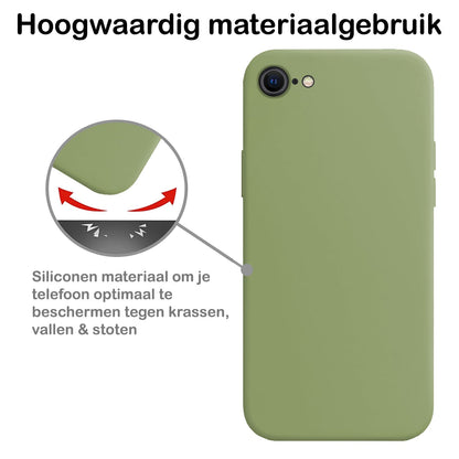 Forterra iPhone SE 2022 Hoesje Siliconen Backcover Lichtgewicht - Groen