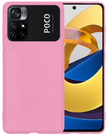 Forterra Xiaomi Poco M4 Pro 5G Hoesje Siliconen Backcover Lichtgewicht - Lichtroze