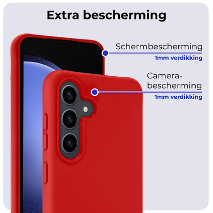 Forterra Samsung S23 FE Hoesje Siliconen Backcover Lichtgewicht - Rood