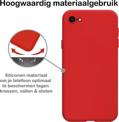 Forterra iPhone 7 Hoesje Siliconen Backcover Lichtgewicht - Rood