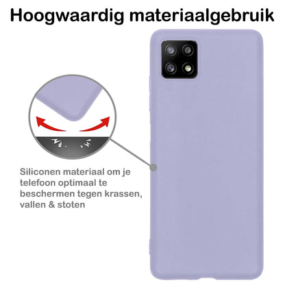 Forterra Samsung A22 4G Hoesje Siliconen Backcover Lichtgewicht - Lila