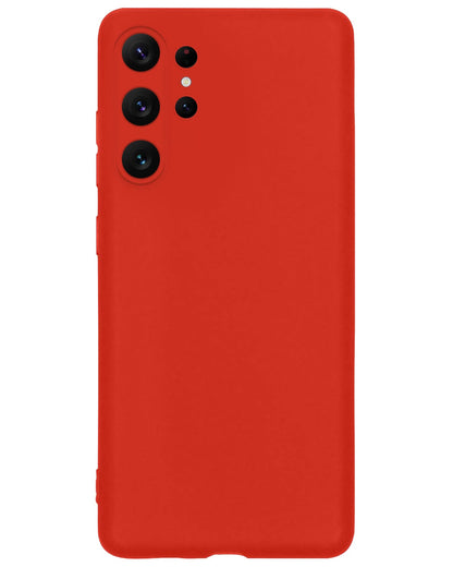 Forterra Samsung S23 Ultra Hoesje Siliconen Backcover Lichtgewicht - Rood