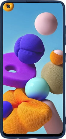 Forterra Samsung A21s Hoesje Siliconen Backcover Lichtgewicht - Donkerblauw