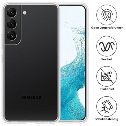 Forterra Samsung S22 Hoesje Siliconen Backcover Lichtgewicht - Transparant