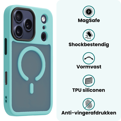 Forterra iPhone 17 Pro Hoesje Geschikt voor Magsafe Backcover Shockproof - Lichtblauw