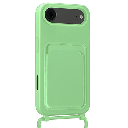 Forterra iPhone Air Hoesje Met Telefoonkoord en Pasjeshouder Siliconen - Groen