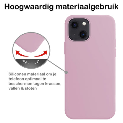 Forterra iPhone 13 Hoesje Siliconen Backcover Lichtgewicht - Lila