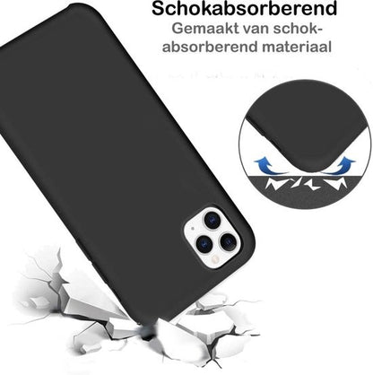 Forterra iPhone 11 Pro Hoesje Siliconen Backcover Lichtgewicht - Zwart