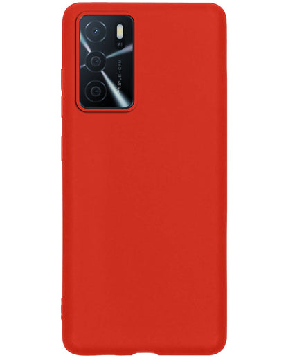 Forterra OPPO A16 Hoesje Siliconen Backcover Lichtgewicht - Rood