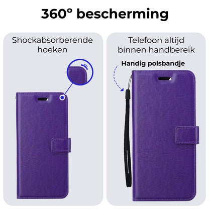Forterra Samsung A25 Hoesje Bookcase Cover met Kaarthouder - Paars