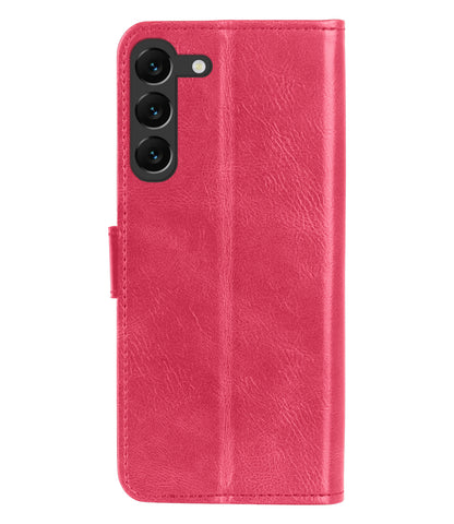 Forterra Samsung S23 Plus Hoesje Bookcase Cover met Kaarthouder - Donkerroze
