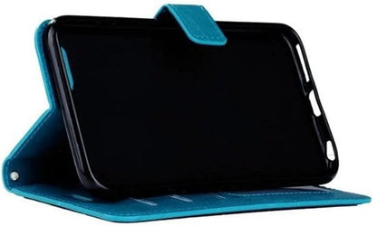 Forterra iPhone 5/5s/5SE Hoesje Bookcase Cover met Kaarthouder - Turquoise