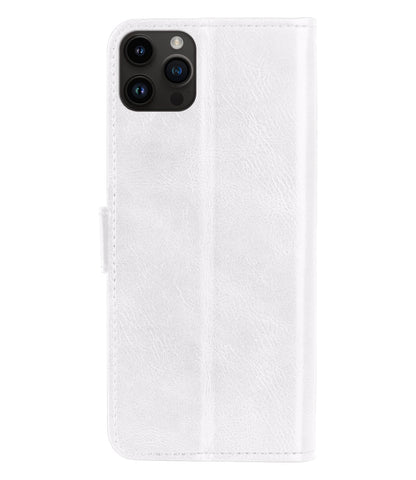 Forterra iPhone 15 Pro Hoesje Bookcase Cover met Kaarthouder - Wit