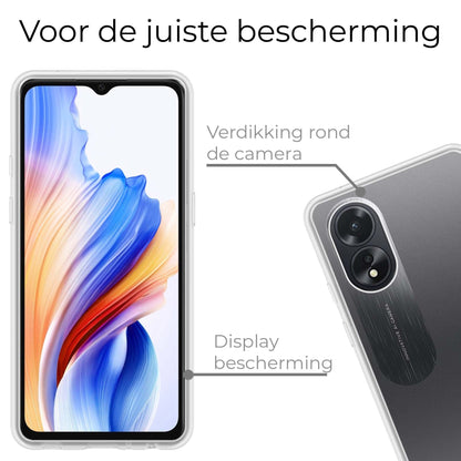 Forterra OPPO A38 Hoesje Siliconen Backcover Lichtgewicht - Transparant