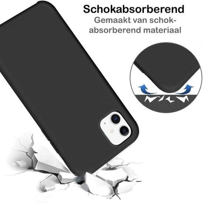 Forterra iPhone 11 Pro Max Hoesje Siliconen Backcover Lichtgewicht - Zwart