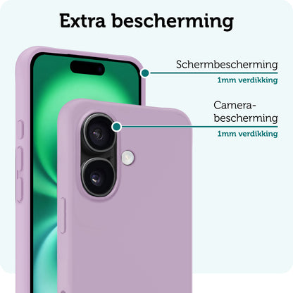 Forterra iPhone 16 Plus Hoesje Siliconen Backcover Lichtgewicht - Lila