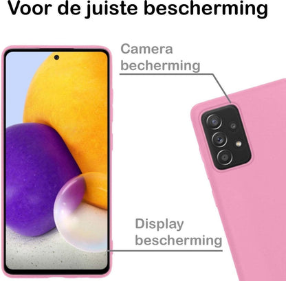 Forterra Samsung A72 Hoesje Siliconen Backcover Lichtgewicht - Lichtroze