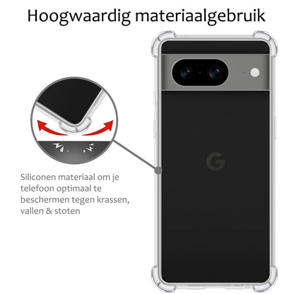 Forterra Google Pixel 8 Hoesje Shockproof Backcover Siliconen - Transparant