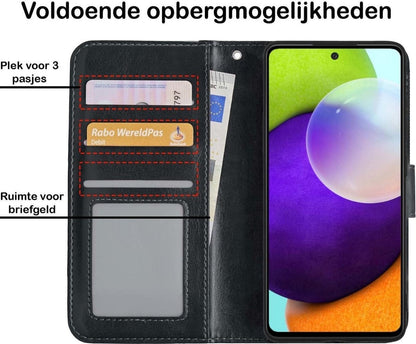 Forterra Samsung A52 5G Hoesje Bookcase Cover met Kaarthouder - Zwart