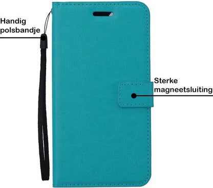 Forterra iPhone 12 Mini Hoesje Bookcase Cover met Kaarthouder - Turquoise