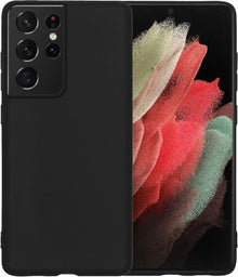 Forterra Samsung S21 Ultra Hoesje Siliconen Backcover Lichtgewicht - Zwart