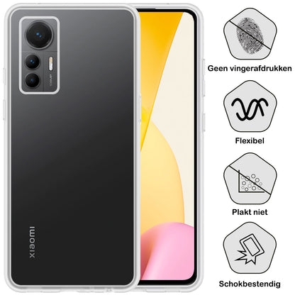 Forterra Xiaomi 12 Lite Hoesje Siliconen Backcover Lichtgewicht - Transparant