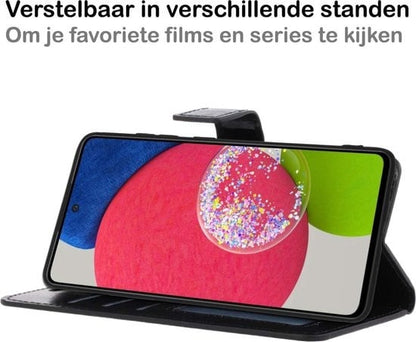 Forterra Samsung A52s Hoesje Bookcase Cover met Kaarthouder - Zwart