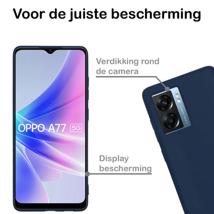 Forterra OPPO A77 Hoesje Siliconen Backcover Lichtgewicht - Donkerblauw