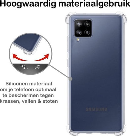 Forterra Samsung A12 Hoesje Shockproof Backcover Siliconen - Transparant