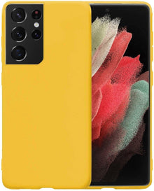 Forterra Samsung S21 Ultra Hoesje Siliconen Backcover Lichtgewicht - Geel