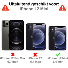 Forterra iPhone 12 Mini Hoesje Kaarthouder met Koord Backcover Shockproof - Transparant