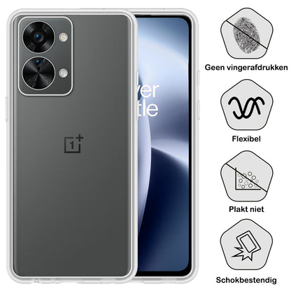 Forterra OnePlus Nord 2T Hoesje Siliconen Backcover Lichtgewicht - Transparant