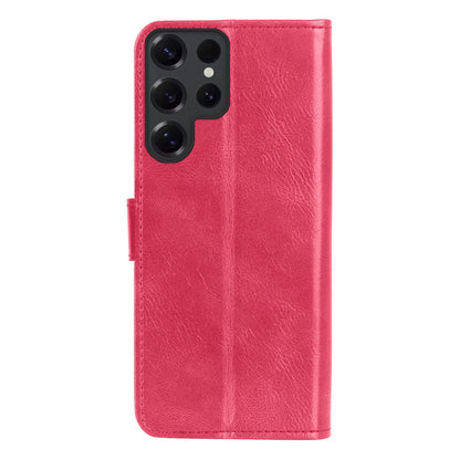 Forterra Samsung S25 Ultra Hoesje Bookcase Cover met Kaarthouder - Donkerroze