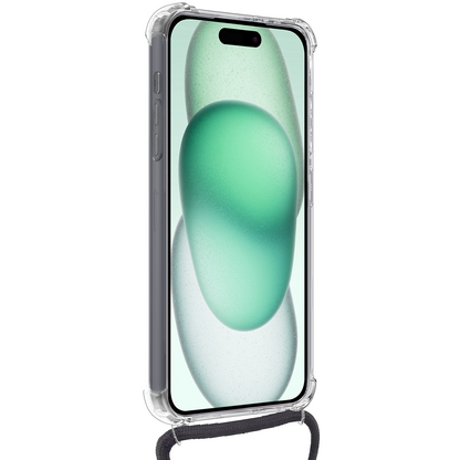 Forterra iPhone 13 Pro Hoesje Kaarthouder met Koord Backcover Shockproof - Transparant