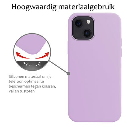 Forterra iPhone 15 Plus Hoesje Siliconen Backcover Lichtgewicht - Lila