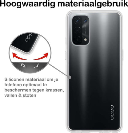 Forterra OPPO A74 5G Hoesje Siliconen Backcover Lichtgewicht - Transparant