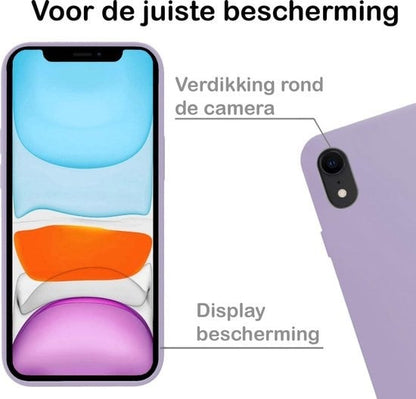 Forterra iPhone XR Hoesje Siliconen Backcover Lichtgewicht - Lila