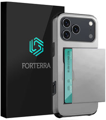 Forterra iPhone 17 Pro Hoesje Kaarthouder Hard Case Shockproof - Grijs