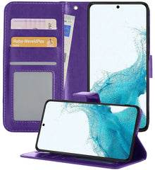 Forterra Samsung S22 Plus Hoesje Bookcase Cover met Kaarthouder - Paars