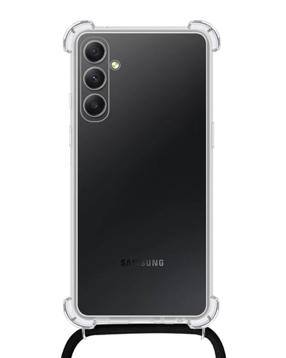 Forterra Samsung A14 Hoesje met Koord Backcover Shockproof - Transparant