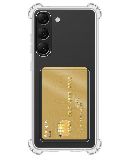 Forterra Samsung S23 Hoesje Kaarthouder Backcover Shockproof - Transparant