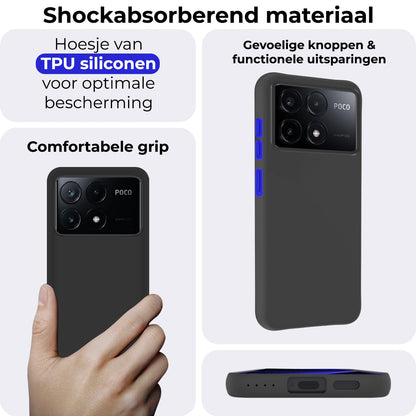 Forterra Xiaomi Poco X6 Pro 5G Hoesje Siliconen Backcover Lichtgewicht - Zwart