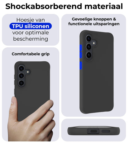 Forterra Samsung S24 Hoesje Siliconen Backcover Lichtgewicht - Zwart