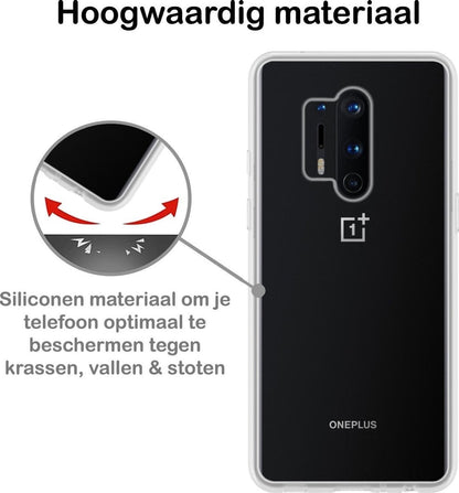 Forterra OnePlus 8 Pro Hoesje Siliconen Backcover Lichtgewicht - Transparant