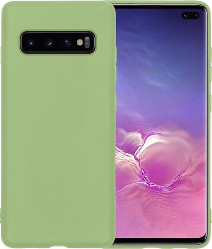 Forterra Samsung S10 Hoesje Siliconen Backcover Lichtgewicht - Groen